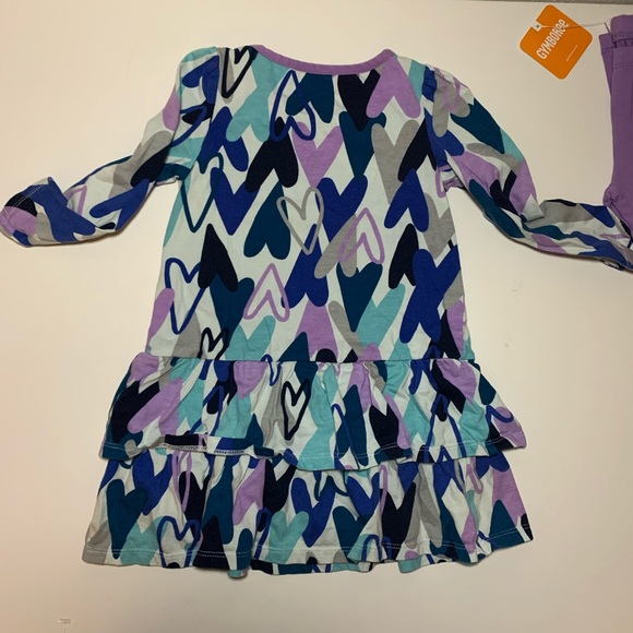 Gymboree Purple Heart Dress With Leggings 2T 3T - Picture 4 of 6
